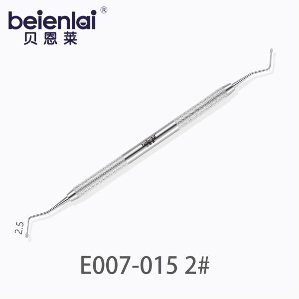 Benlai Gingival Retractor E007-014 SXS 1#, Double End Serrate-Free Curved Tip 1.8, φ6.5 Solid Round Handle